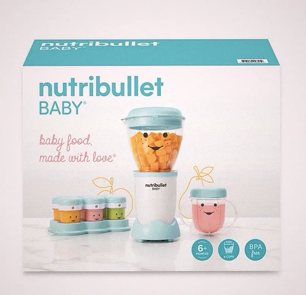 NutriBullet NBY-50100 Baby Complete Food-Making System, White, Blue Clear New