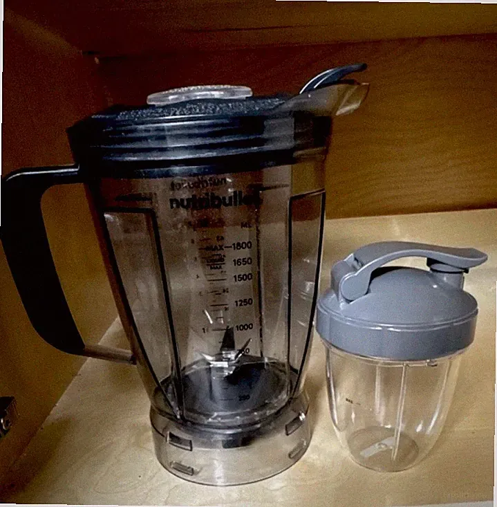 NutriBullet Replacement Blender Jar 1800 mL Clear Plastic w/ Gray Lid