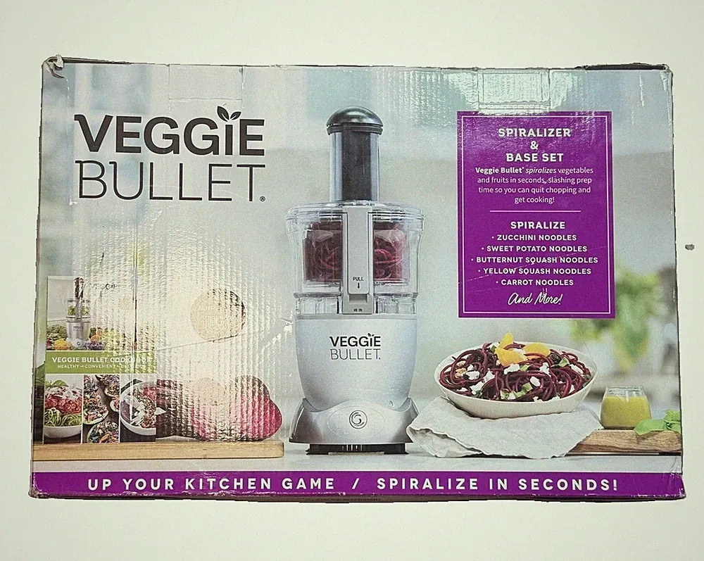 Nutribullet VEGGIE BULLET VBR-0901 8 Pieces Spiralizer & Power Base Set 3 Blades
