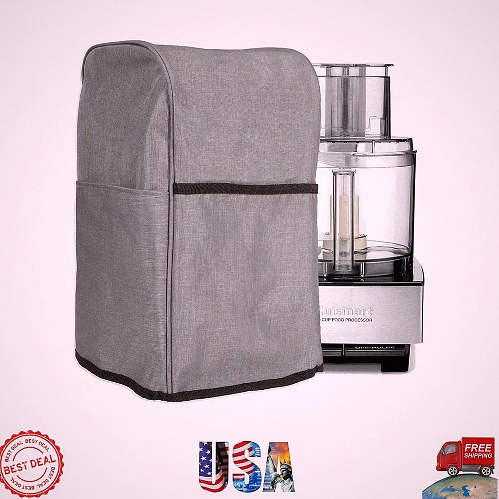 Nylon Food Processor Cover with Storage Pockets - Dishwasher Safe & Easy Care