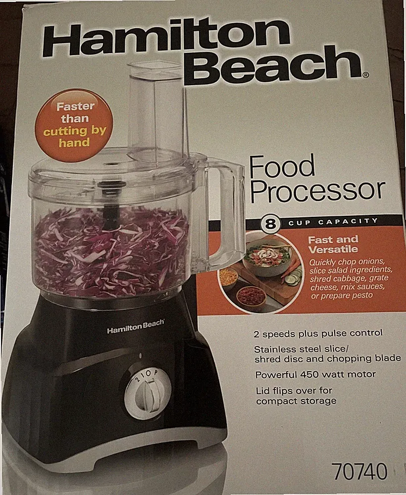 (Open Box) Hamilton Beach 8-Cup Food Processor - Black