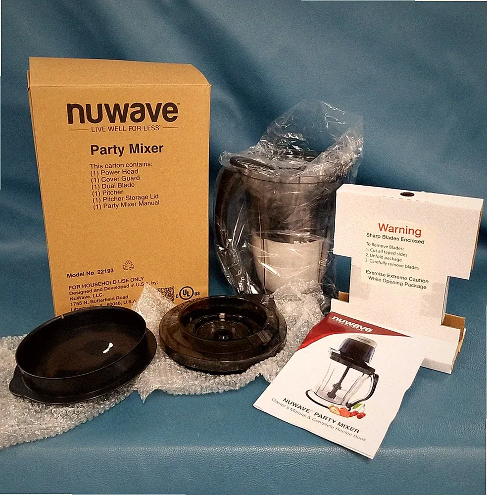 Open Box NuWave Party Mixer #22193 Blender Chopper Smoothie Food Processor 48oz