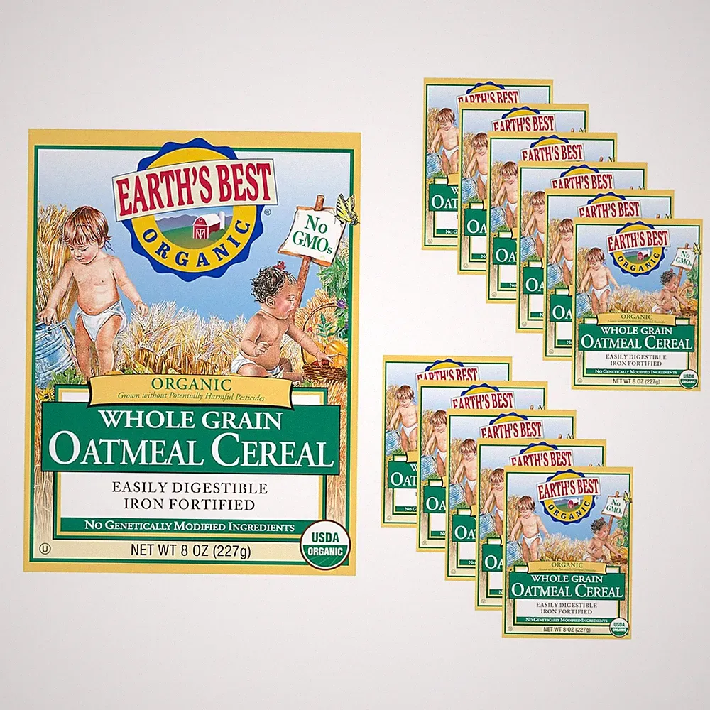 Organic Baby Food, Organic Whole Grain Oatmeal Baby Cereal, Non-Gmo, Easily Dige