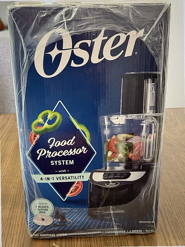 Oster 10-Cup Food Processor 2-Speed 500-watt Black Kitchen Cook New FPSTFP1355
