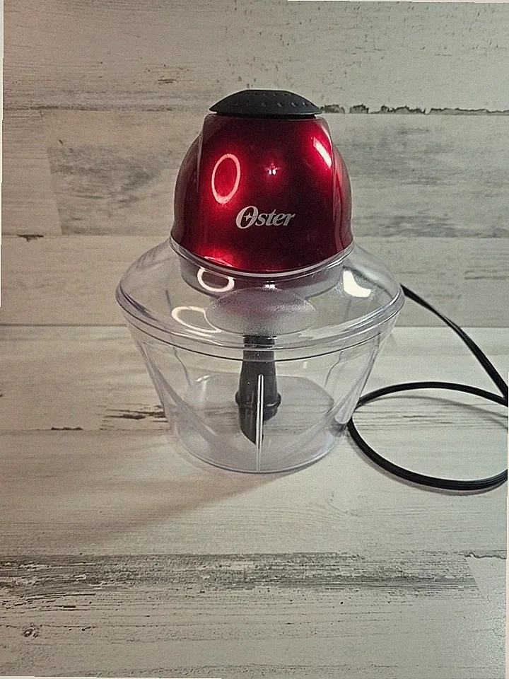 Oster 4 Cup Electric Food Chopper Mini Processor Metallic Red 3200 Series