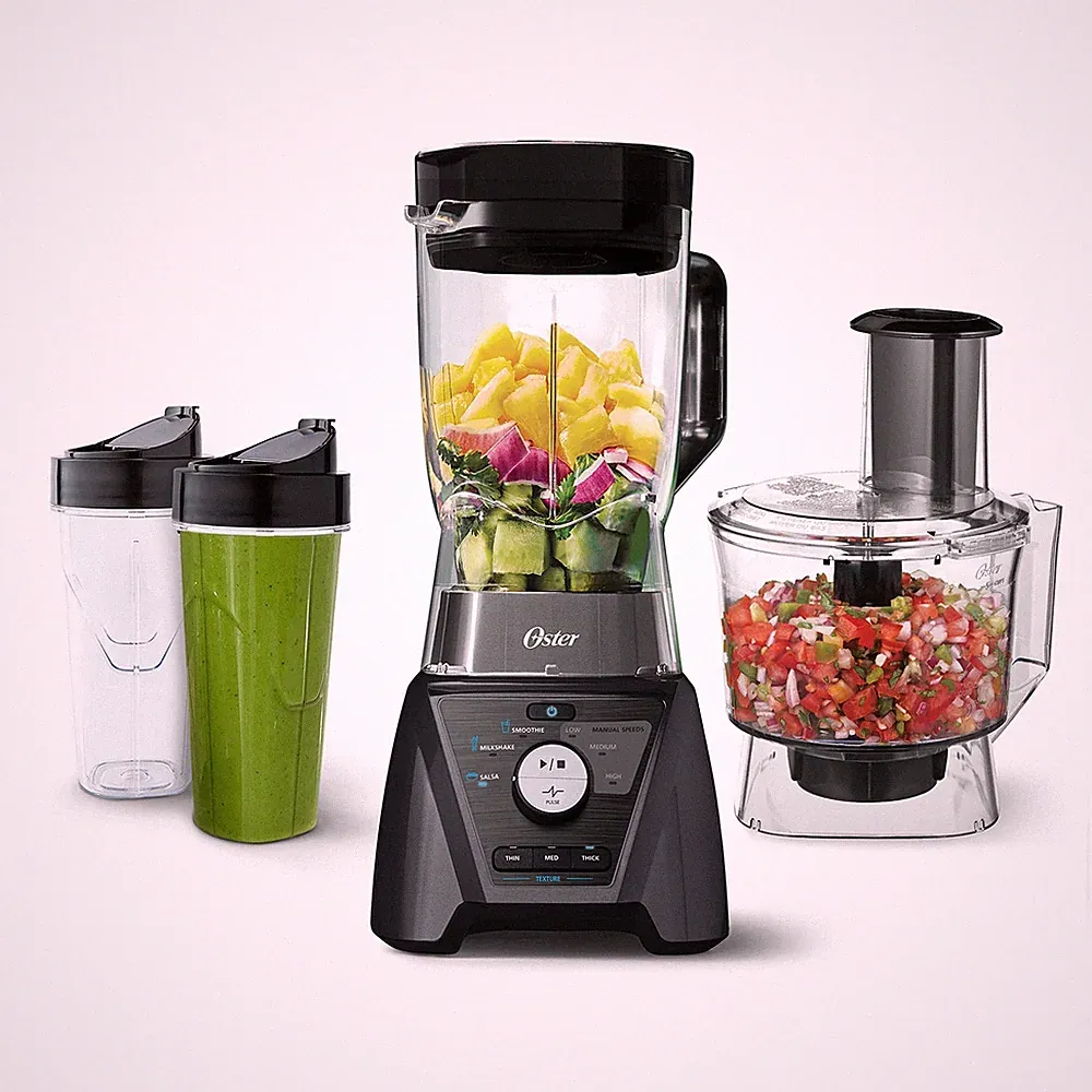 Oster Blender and Food Processor Combo with 3 Settings for Smoothies, Shakes,...