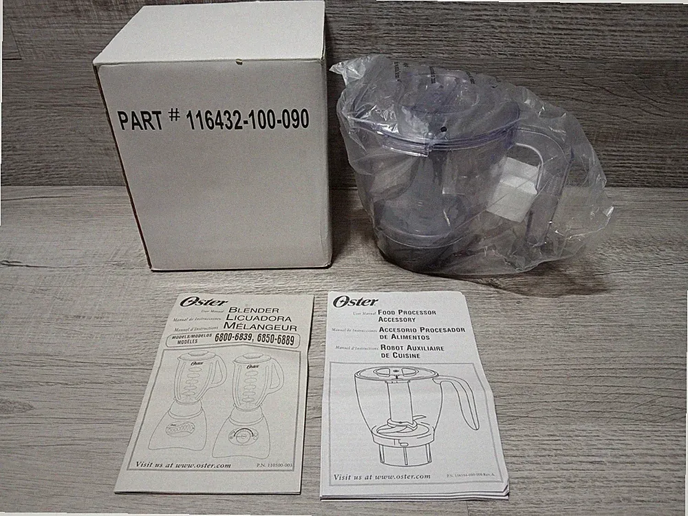 Oster Blender Mini Food Processor Chopper Attachment Bowl Lid W Lid & Blade NEW