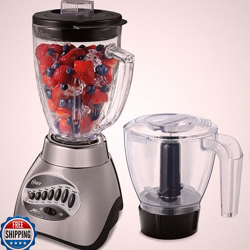 Oster Classic Series 16-Speed Blender with Food Chopper and 5-Cup