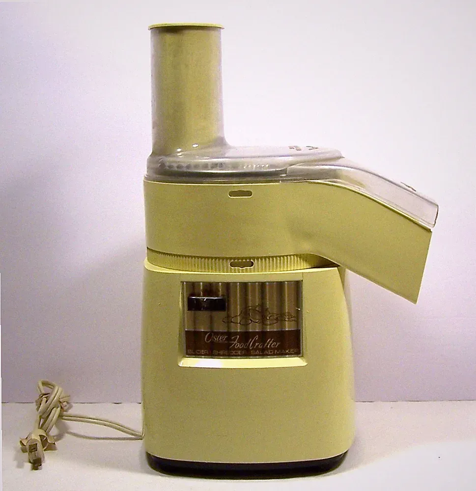 Oster Food Crafter Food Processor Slice Shred Salad Maker Gold 4 Blades Vintage