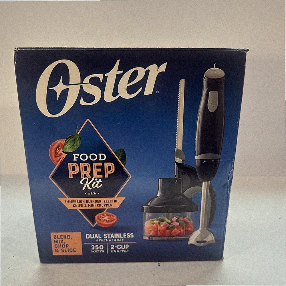 Oster Food Prep Kit with Immersion Blender, Electric Knife, and 2-Cup Capacit M1