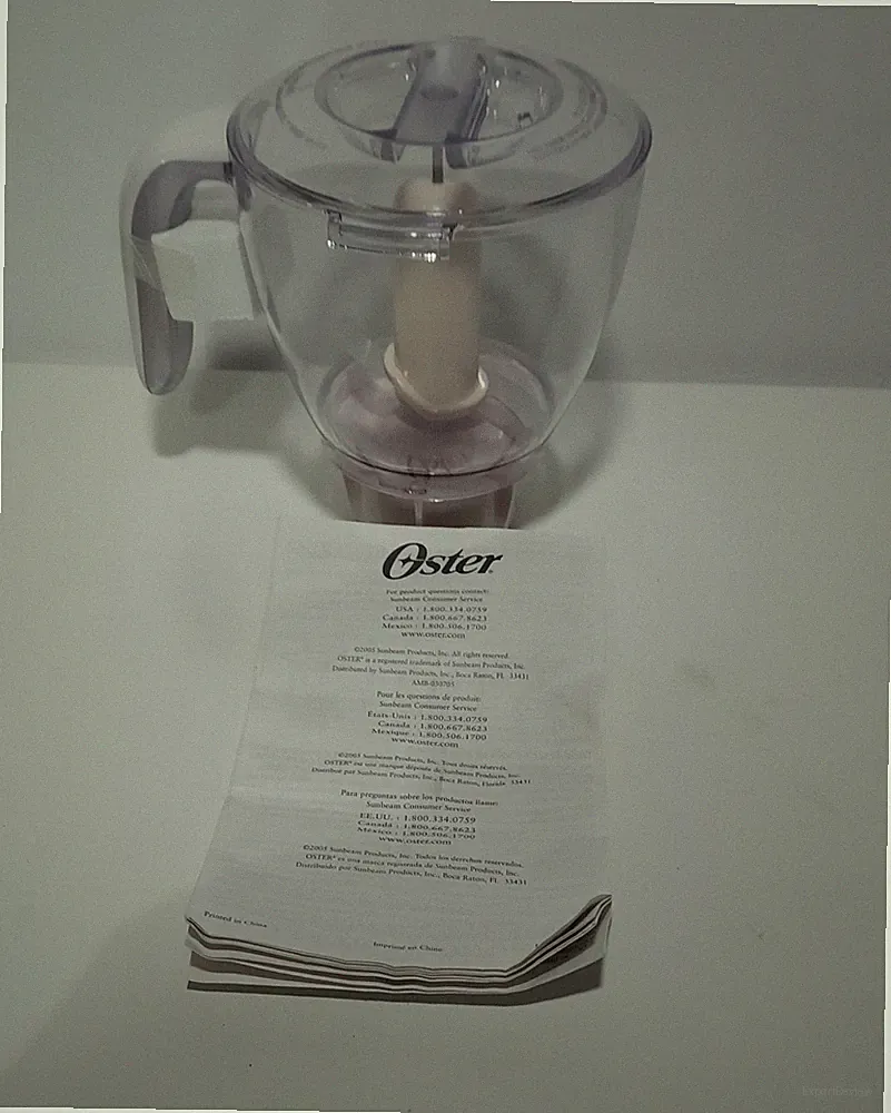 Oster Food Processor Accessory 116433 116534 Bowl Blade Lid Manual Open Box
