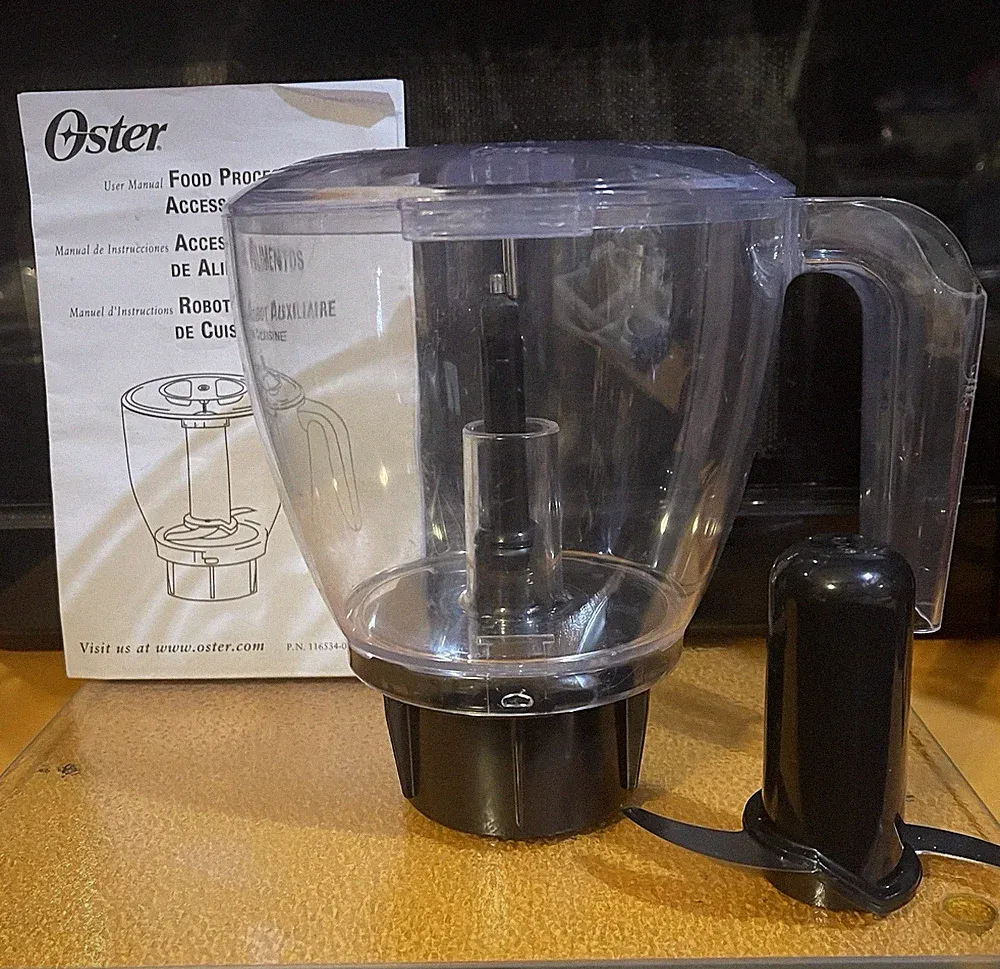 Oster Food Processor Accessory Pitcher Bowl Blade Lid Manual Part 116432