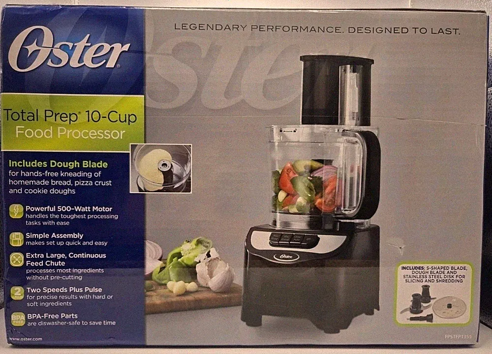 Oster FPSTFP1355 2-Speed 10-Cup Food Processor, 500-watt, Black