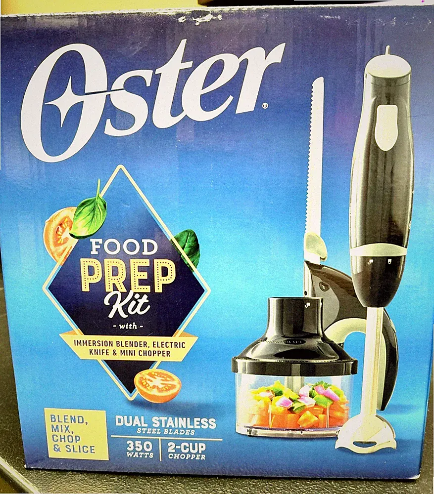 Oster Immersion Blender, Electric Knife, Food Chopper, Prep Kit 2 Cups NEW