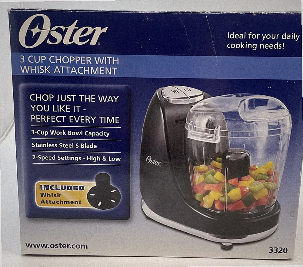 OSTER Mini Chopper-3C .Chops Onion, Veggies, Nuts, & WHISKS Model FPSTMC3321