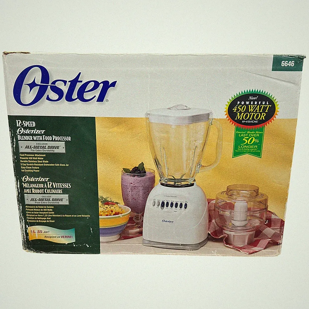 Oster Osterizer 12-Speed Blender with Food Processor 450W All-Metal Drive 6640