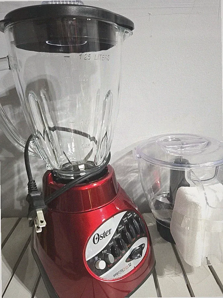 Oster Precise Blend 12 Blender & Food Processor Red BLSTCC Glass Jar 450W 12-Spd