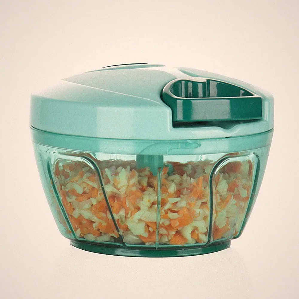 Ourokhome Manual Food Processor Vegetable Chopper, Portable Hand 500 ml, Blue