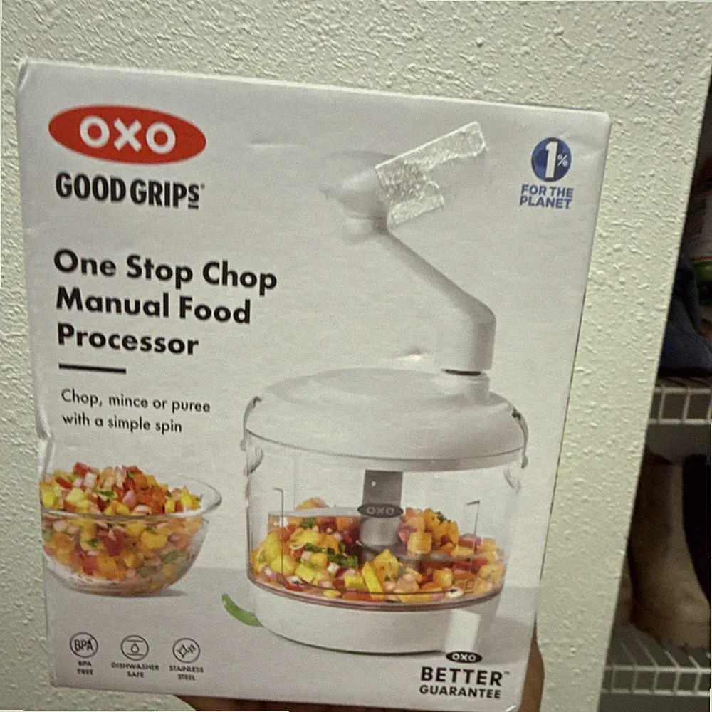 OXO Good Grips One Stop Chop Manual Food Processor, BPA-Free, White/Clear