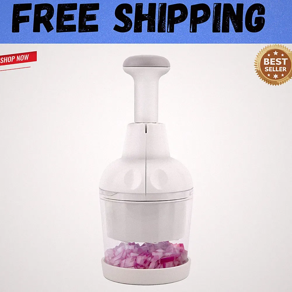 Pampered Chef Push Function Food Chopper - White - #2585 - FAST FREE SHIPPING