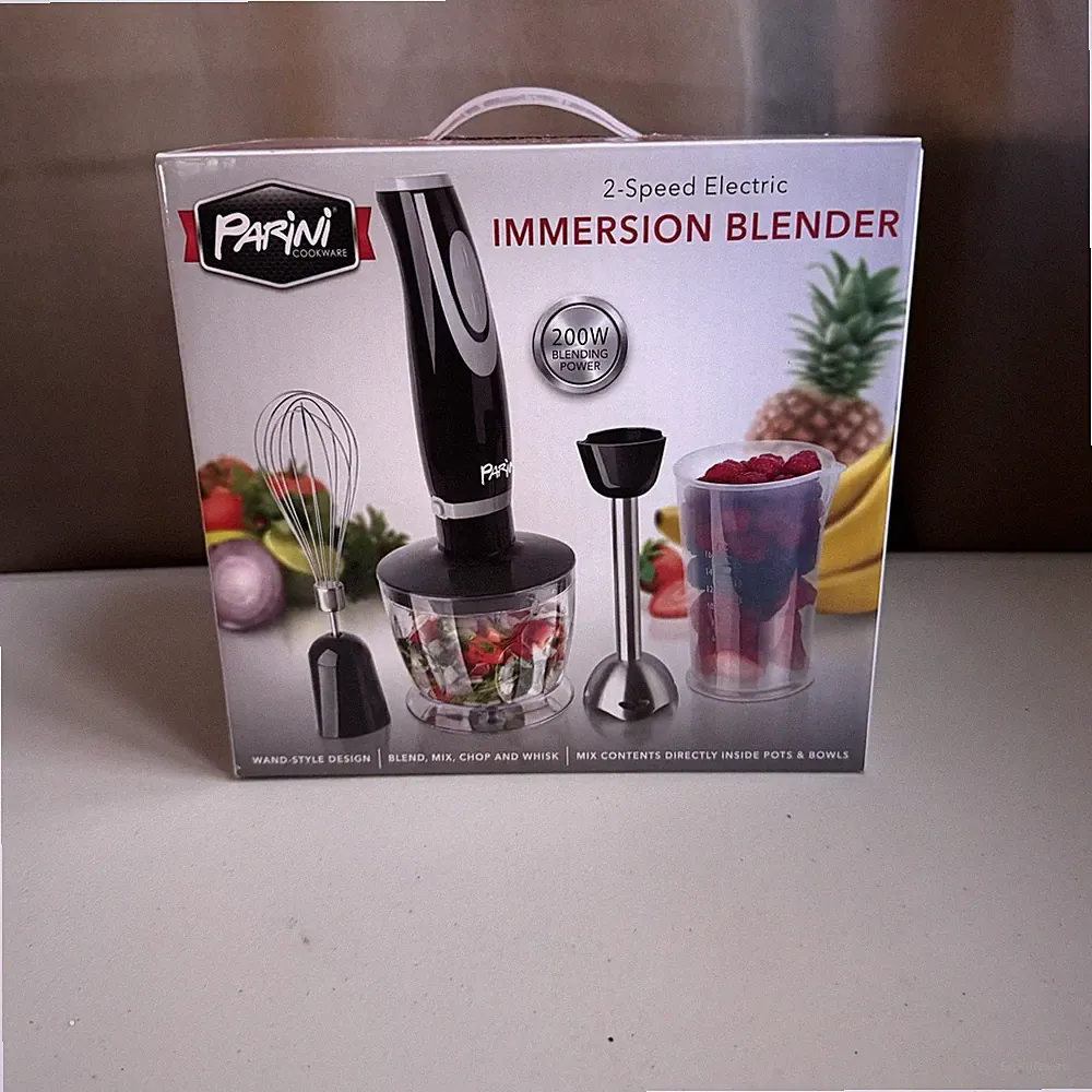 Parini Cookware 2-Speed Electric Immersion Blender & Attachments New in Box