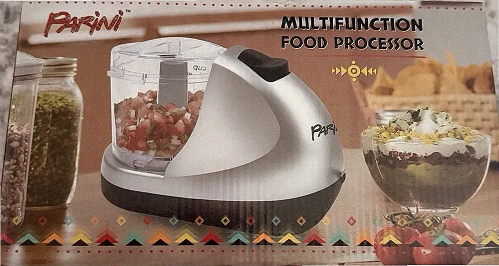 Parini NDJ-208 Mini Food Processor 350mL 120W Chop Slice Shred, Blade/Disc