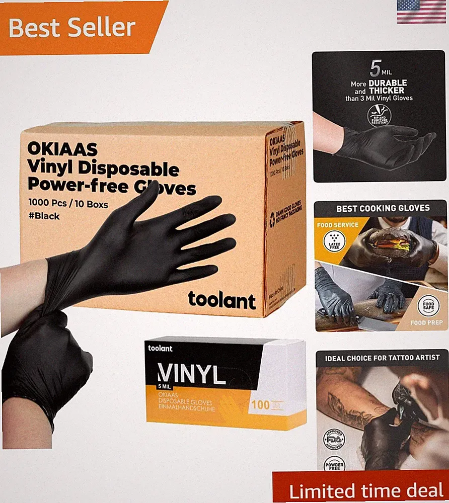Pink Vinyl Disposable Gloves - Food-Safe, 5 Mil Thickness, 100 Count for Comfort