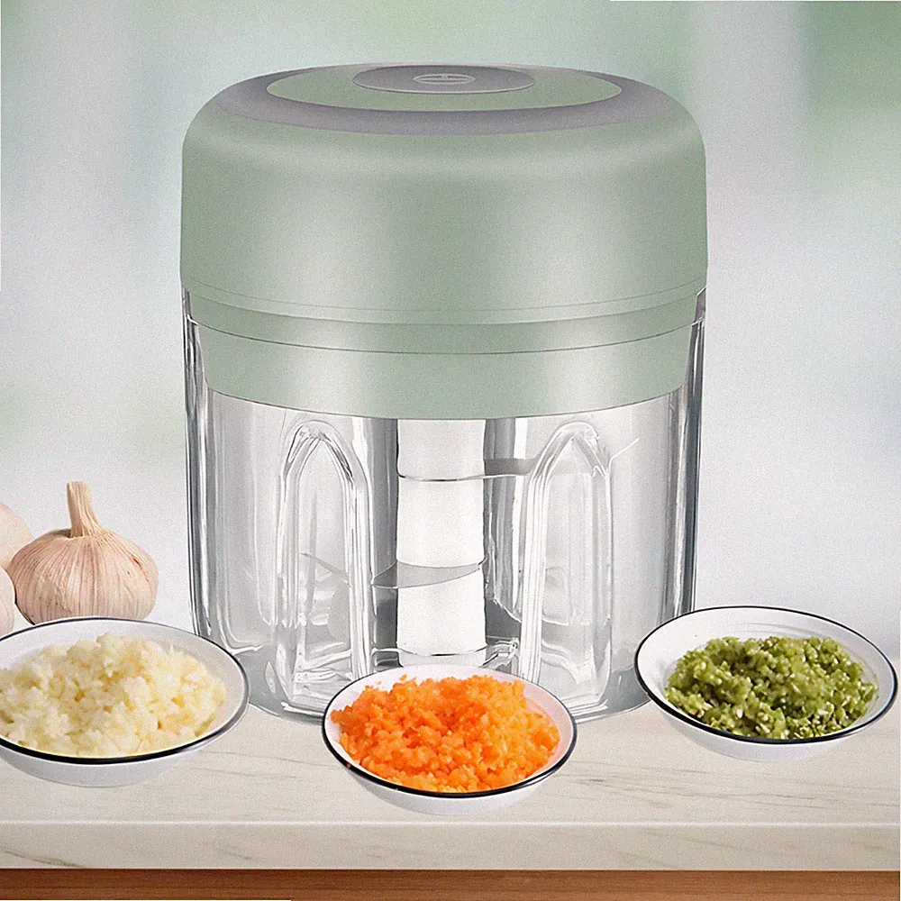 Pondi Electric Baby Food Maker Garlic Chopper 250ML USB Processor Green