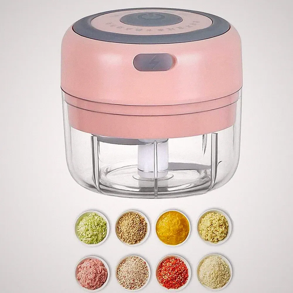 Portable Electric Garlic Chopper Rechargeable Food Processor for Nuts Ginger
