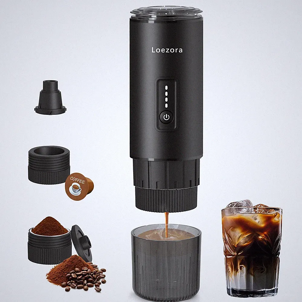 Portable Espresso Machine, 20Bar Self‑Heating & Cold Brew Coffee Maker, Recha...