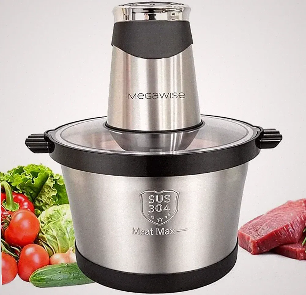 Powerful 1000W Electric Food Processor 6L Stainless Steel Bowl Dual-Speed Meat G