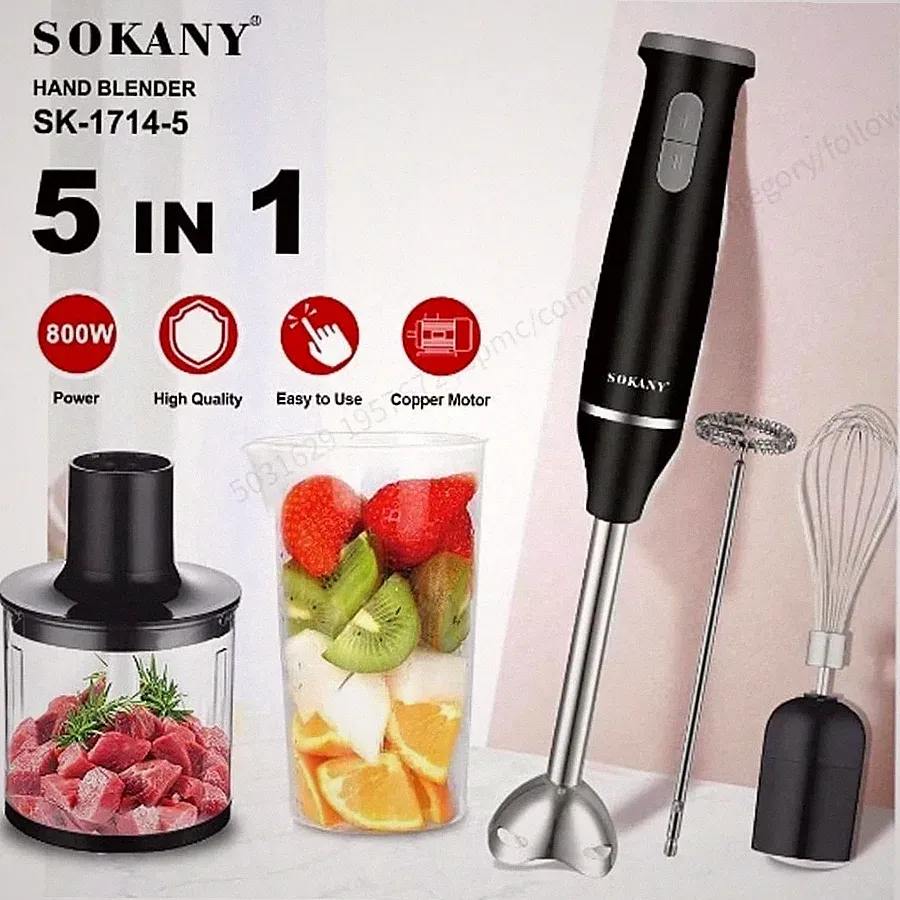 Powerful 5-in-1 Handheld Electric Blender and Egg Beater for Fresh Healthy Meals
