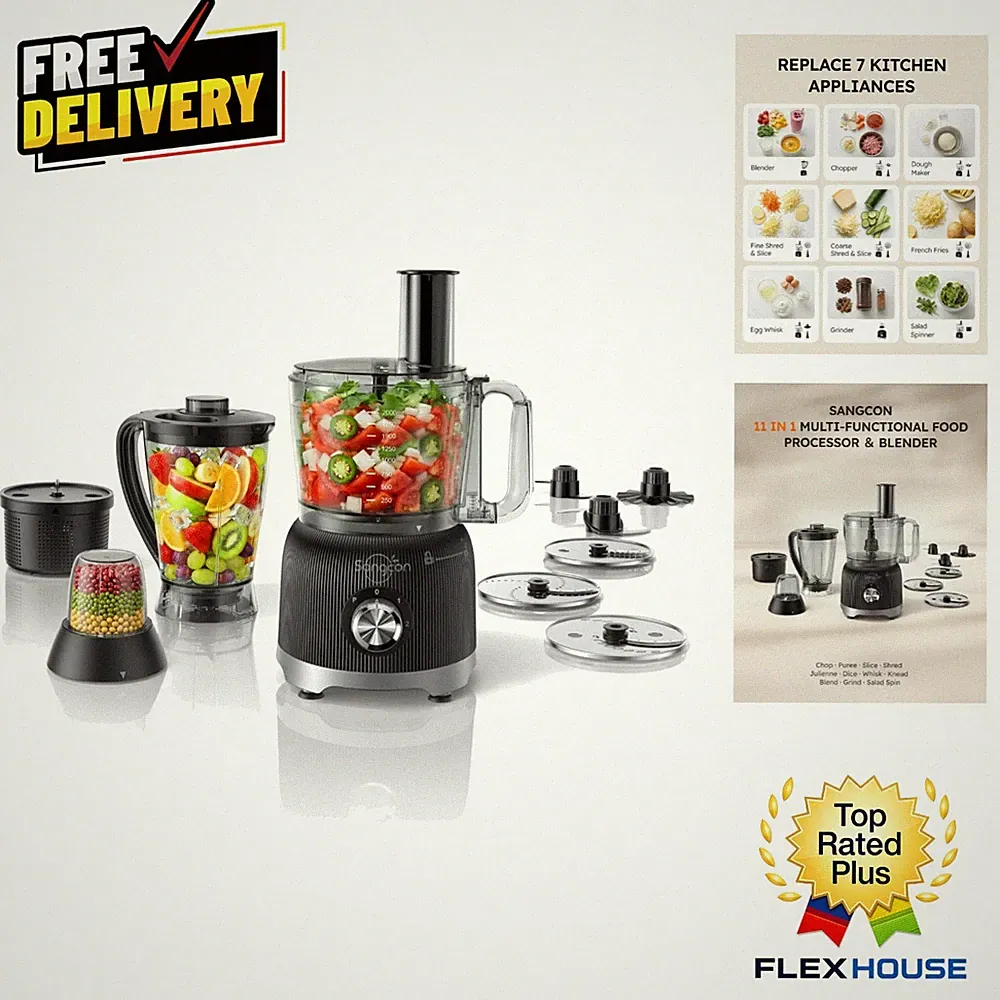 Powerful Smoothie Blender & Food Processor, 11 Functions in One Kitchen System