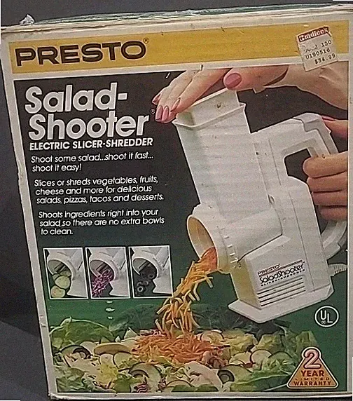 Presto 02910 SaladShooter Electric Food Slicer Shredder, Open Box.