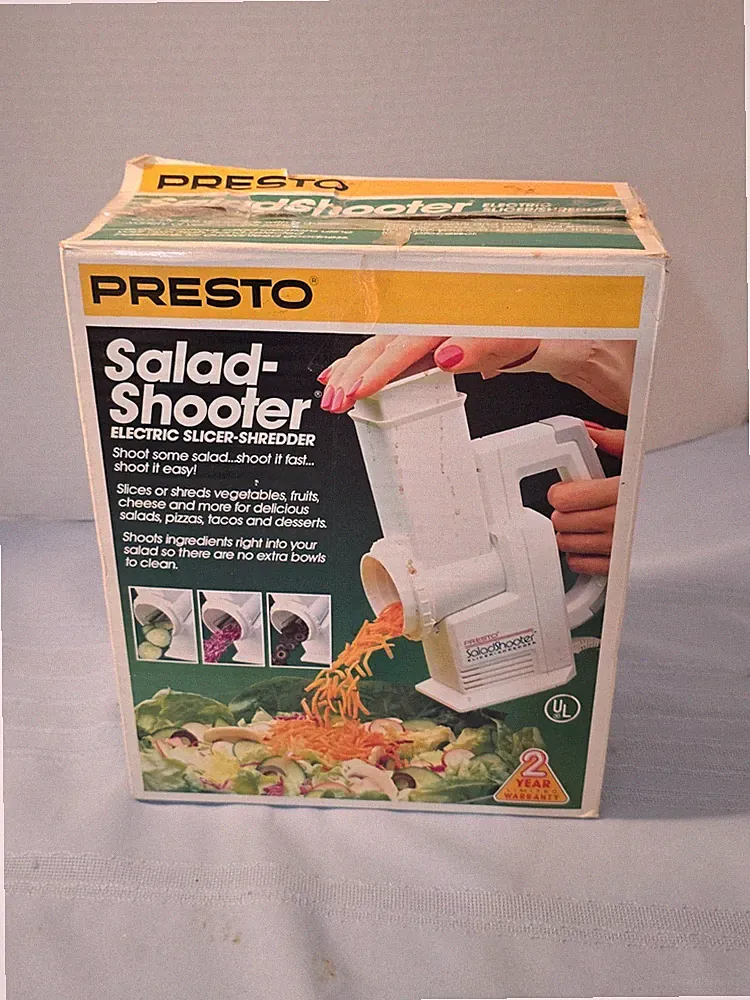 Presto 02910 SaladShooter Electric Food Slicer Shredder With Box. Works