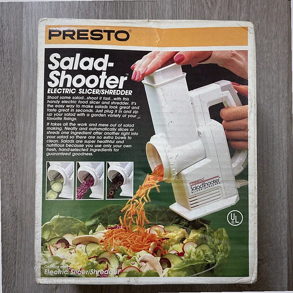 Presto Salad Shooter 02910 Electric Slicer Shredder White NEW Sealed in Box