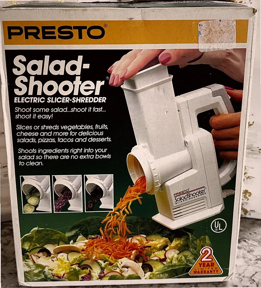 Presto Salad Shooter Electric Food Slicer Shredder 02910 Vintage NOS Open Box