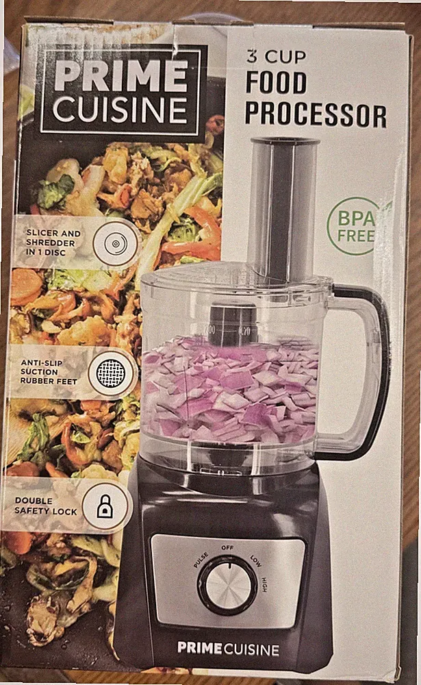 Prime Cuisine Electric Vegetable Chopper And Food Processor, 3 Cup Capacity 11t