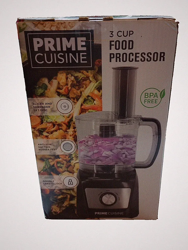Prime Cuisine Electric Vegetable Chopper And Food Processor, 3 Cup Capacity