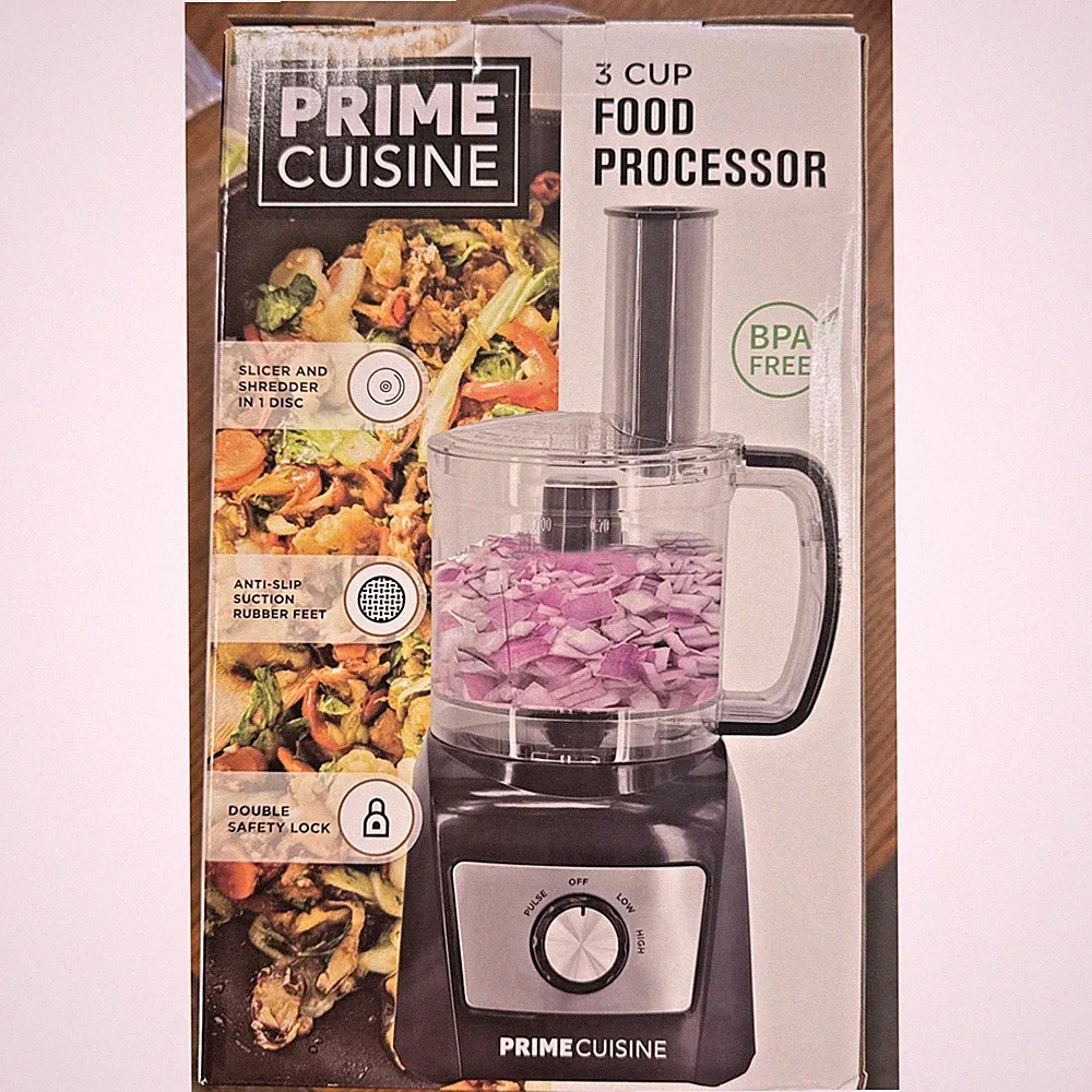 Prime Cuisine Electric Vegetable Chopper Food Processor, 3 Cup Capacity 11t