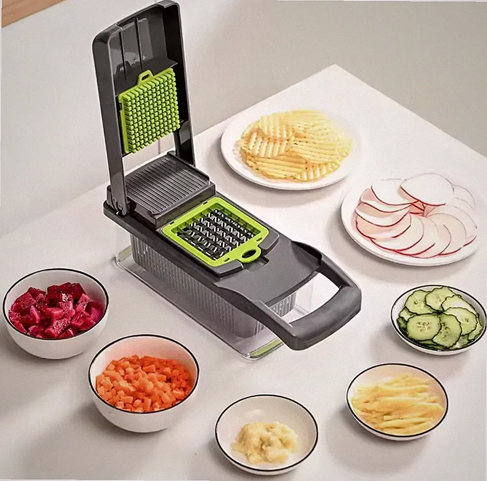 Pro Chopper - Vegetable Chopper and Spiralizer, Food Chopper with Container, Fru
