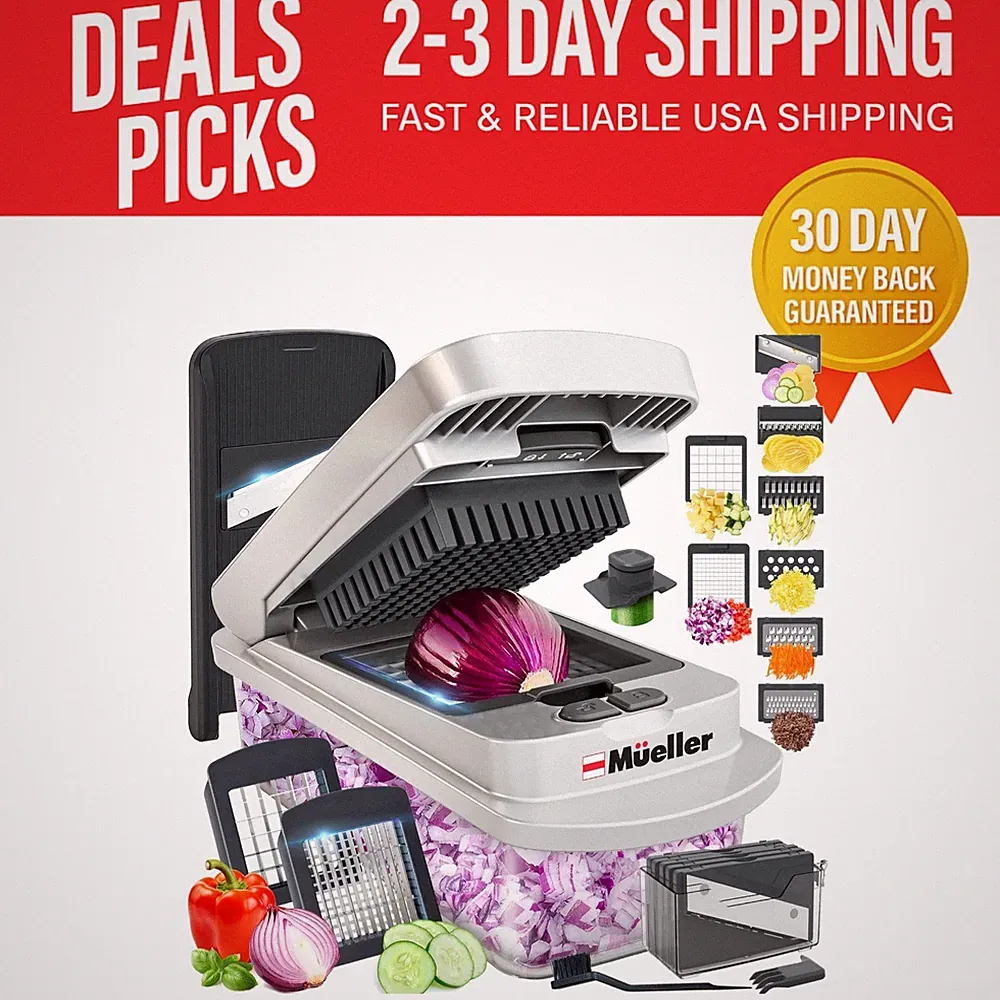 Pro-Series 10-in-1 Vegetable Chopper - 8 Blade Mandoline Slicer for Every Meal