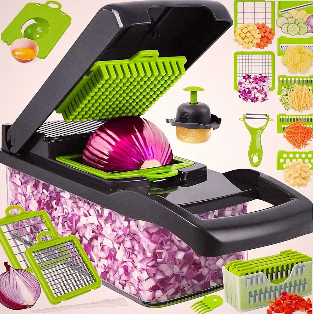 Pro Vegetable Onion 14" Multifunctional 1 Piece Food Cutter Chopper NEW!!