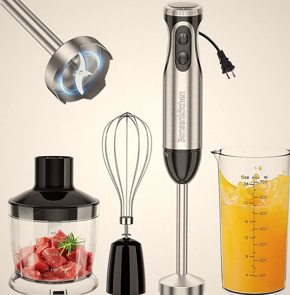 Professional Immersion Blender with Food Processor, 20 Speeds & Accessories