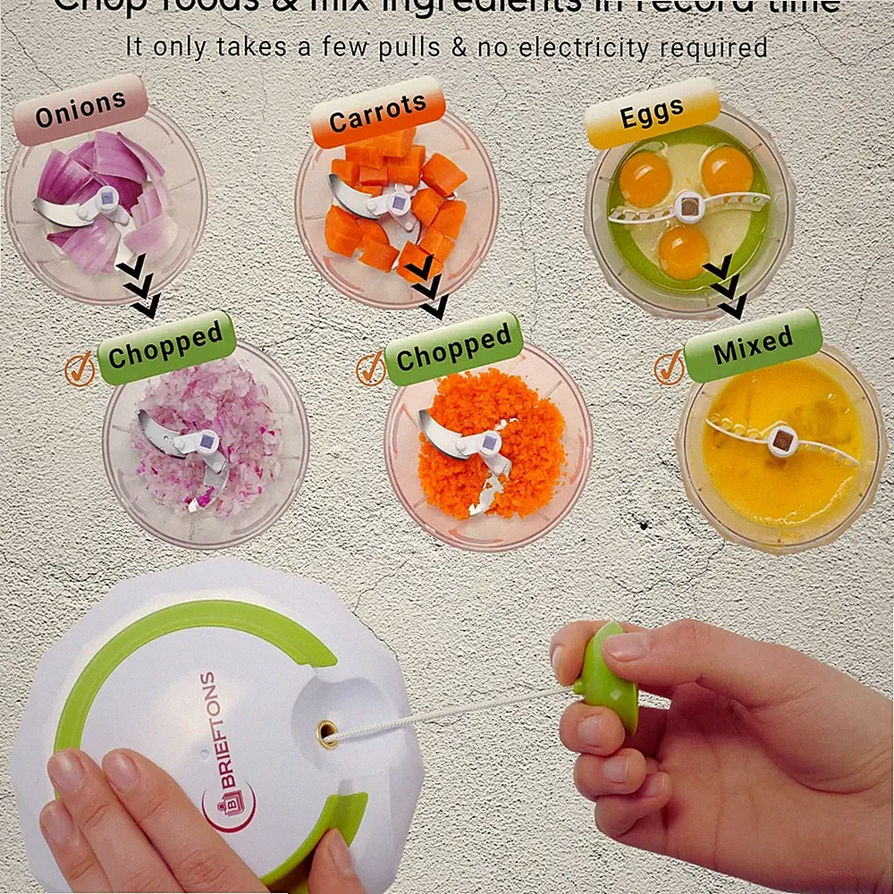 Professional Manual Food Chopper: 4-Cup Capacity, Powerful Handheld Design