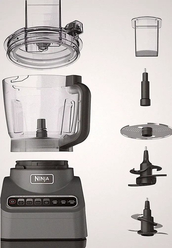 Professional Plus Food Processor, 1000W, 9-Cup Bowl, 4 Functions, Silver