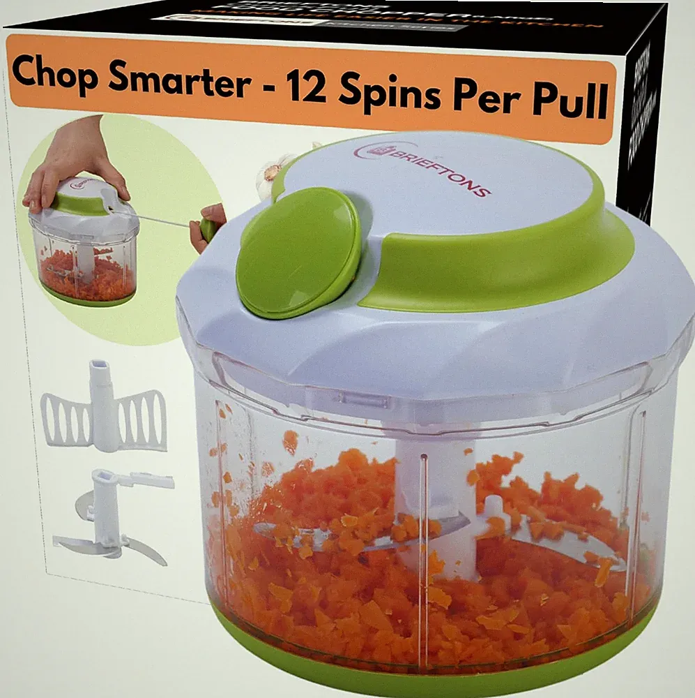 Quickpull Manual Food Chopper: Large 4-Cup Powerful Hand Pull Chopper