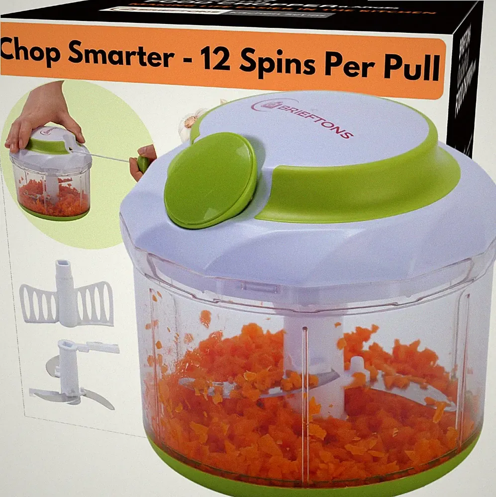 Quickpull Manual Food Chopper: Large 4-Cup Powerful Hand Pull Chopper/Mincer/Mix