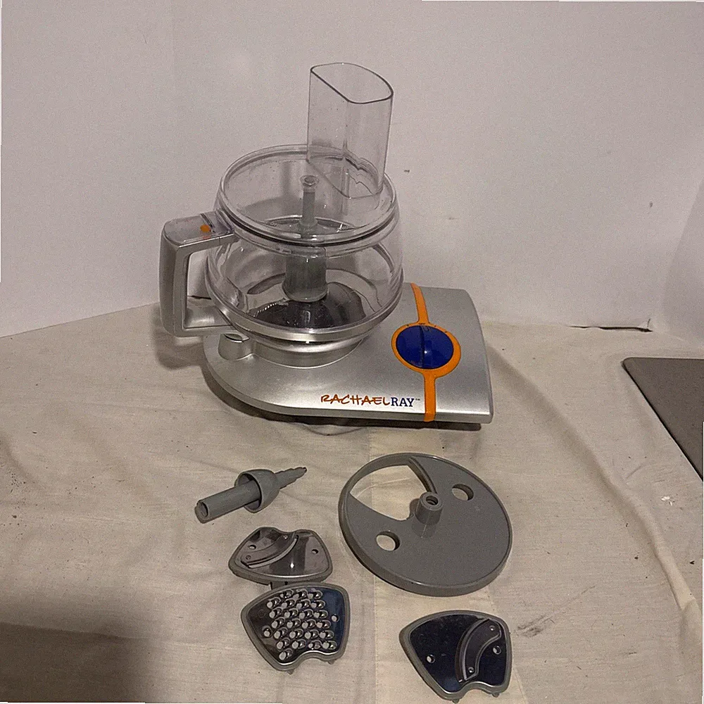 Rachael Ray Food Processor FPP10N Silver Orange w Blades Attachments Tested