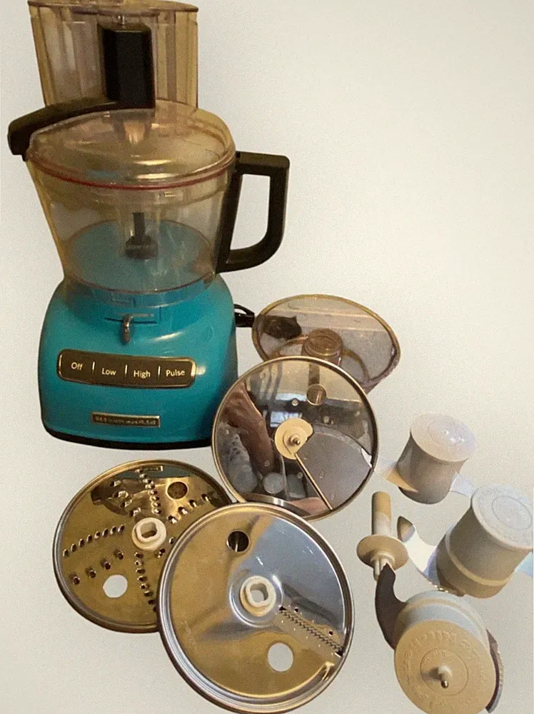 🍉 RARE Kitchen Aid Food Processor 9 Cup KFP0935QCL Teal Blue W/ACCESSORIES